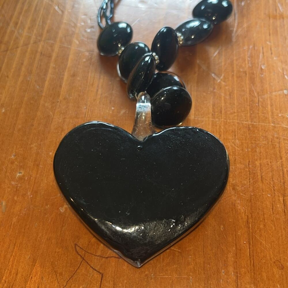 Erica Lyons Black and Silver Heart Necklace - Picture 4 of 4